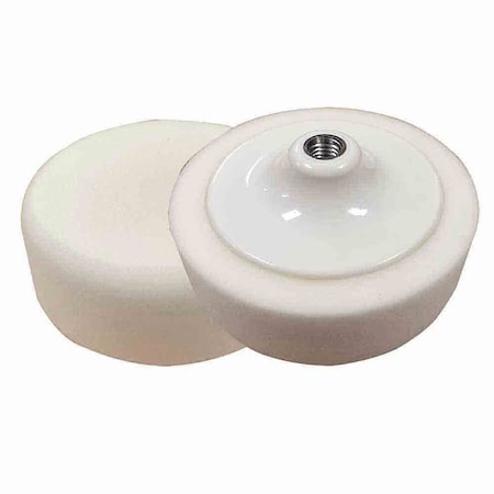 Superior Pads And Abrasives 6 Inch White Compounding Pad with 5/8 inch-11 UNC Female Threads PCW06